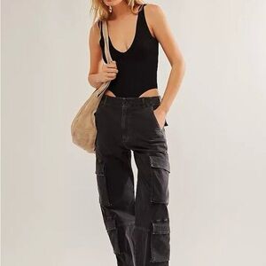 Citizens of Humanity Delena Cargo Jeans in Leith Black Wash